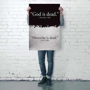Minimalist God Is Dead Nietzsche Is Dead Canvas <b>Poster</b> - Product Image 3
