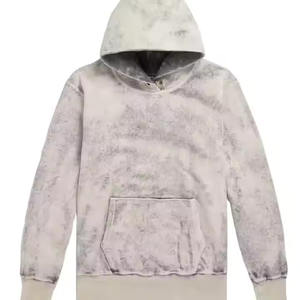 Nouveauté Automne Sweat à capuche uni délavé à l'acide pour homme Anti-rides Anti-bouloches Mélange de molleton de coton Teint uni Séchage rapide Vente chaude - Product Image 1