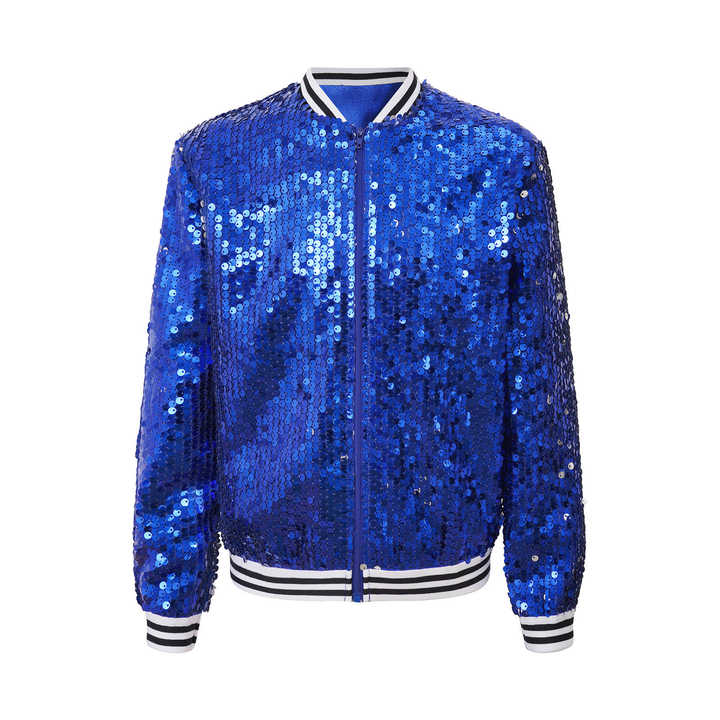 Women's Rainbow Sequin Jackets Colourful Glitter Blazer Sparkly Tops Shiny Club Wear Sparkle Suit Coat Bomber Jacket Dancing