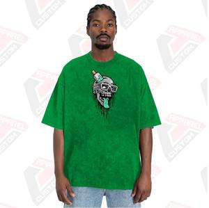 T-shirt élégant délavé à l'acide pour femmes avec appliques et patchs écologiques 100% coton Summer Denim Batik Corduroy - Product Image 3