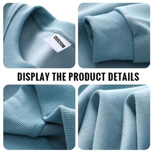 Custom Logo Heavyweight Men's Plain <b>Crewneck</b> Sweatshirt Unisex 100% Cotton French Terry Oversized Sweatshirts for Men OEM - Product Image 6