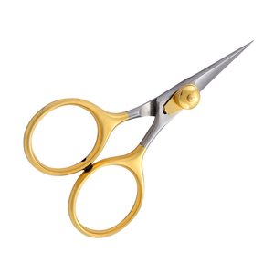 Ciseaux de pêche en acier inoxydable de meilleure qualité avec vis réglable Ciseaux rasoir demi-pointe dorée Bord dentelé - Product Image 2