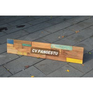 Panneau mural géométrique 3D en bois de teck naturel moderne, insonorisant, artisanal, revêtement en mosaïque massif pour l'intérieur du salon - Product Image 4