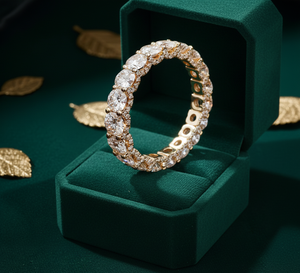 Bague de fiançailles et de mariage en or jaune 14 carats Aniva Fine Jewelry pour femme, diamant de style ethnique, certification IGI, taille CVD Lab - Product Image 2