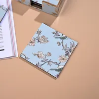 Ensemble de 6 dessous-de-verre carrés modernes en bois, faits à la main, à motifs floraux, écologiques, durables et luxueux, pour café et latte