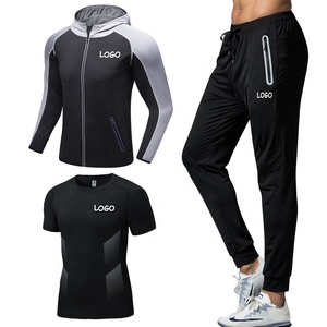 Ensemble de survêtements décontractés pour hommes, vêtements de sport légers et confortables, combinaison de jogging pour l'entraînement en salle de sport, la course et les activités de plein air quotidiennes - Product Image 1