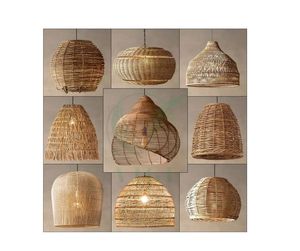Lampe suspendue en bambou naturel Luminaire artisanal pour décoration écologique de la maison - Product Image 1