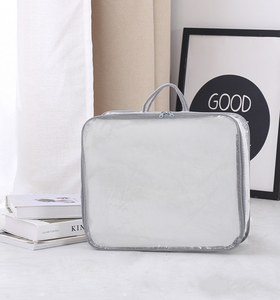 Sac de rangement réutilisable en PVC transparent avec soufflets sur 4 côtés, fermeture éclair, recyclable, pour couette, ensemble de literie, oreiller, avec poignée Flexiloop personnalisée - Product Image 2