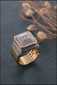 แหวนเพชรมอิสซาไนท์ชุบทอง18k แข็งประดับเพชรอัญมณีฮิปฮอป - Product Image 4