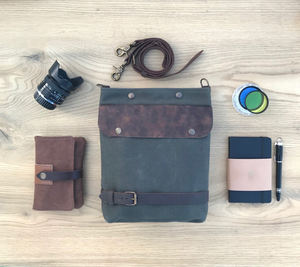 Bolso de Pecho de Lona y Cuero, Bolso Bandolera Premium, para Viajes, Aire Libre, Uso Diario, con Cierre, Estilo Veraniego, CSB-0063 - Product Image 6