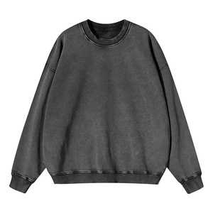 สินค้ามาใหม่ เสื้อสเวตเชิ้ตคอกลมผู้ชายสไตล์วินเทจ ย้อมสีแบบแอซิดวอช ผ้าฝ้าย 100% น้ำหนัก 380 กรัม รุ่นเบสิค ย้อมสีแบบแอซิดวอช ปี 2026 - Product Image 3