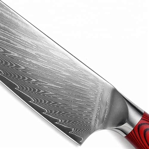 Couteau de chef de cuisine professionnel damas japonais à lame tranchante fixe d'usine de coutellerie OEM ODM personnalisé en gros pour usage en cuisine - Product Image 5