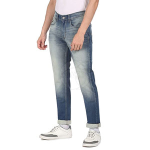 Pantalones vaqueros rectos informales de la mejor calidad para hombre, elásticos altos, transpirables, ecológicos, de secado rápido, servicio OEM liso - Product Image 2