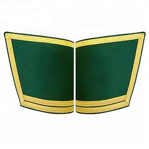 Puños de guanteletes masónicos-Uniformes de Regalia masónica con doble trenza plateada Lisa granate - Product Image 6