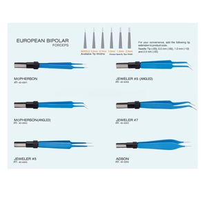 Fórceps bipolares europeos Instrumentos quirúrgicos antiadherentes azules con varias puntas para cirugía - Product Image 1