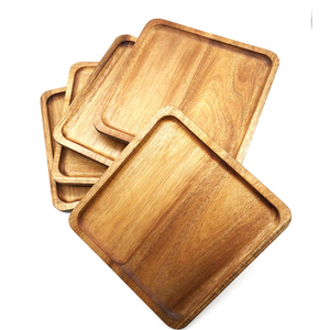Plato Cuadrado de Madera para Servir Comida, Plato de Madera de Acacia Hecho a Mano al por Mayor - Product Image 5