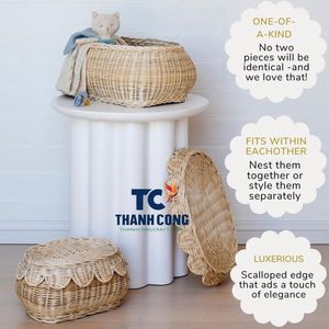 Tốt Nhất Bán Buôn Giá Rẻ Nhất Handmade Tay Dệt Mây Giỏ Set - <span class=keywords><strong>Wicker</strong></span> Lưu Trữ Giỏ-Giỏ Mây Với Nắp (Tự Nhiên) - Product Image 3