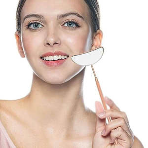 Miroir à cils de haute qualité avec design incliné, poignée en acier inoxydable, grossissant et éclairé pour les extensions de cils - Product Image 2