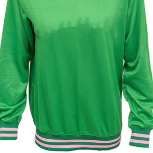 Verde hermandad de Mujeres de gran tamaño acanalado cuello redondo Streetwear Sudadera Mujer Sudadera con capucha transpirable sostenible mangas completas - Product Image 5