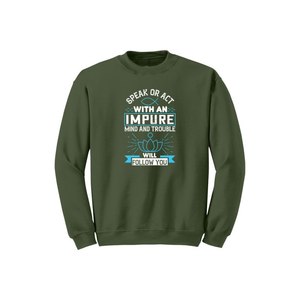 Sweat-shirt en mélange de coton avec des thèmes de bouddha imprimés Style décontracté 12 options de couleur 260-280 Placement de conception personnalisable GSM lourd - Product Image 5