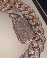 22mm VVS1 Moissanite Ice Cuban Link Chain Necklace 925 Silver Hip Hop Chains Miami Cuban Style Gift for Him