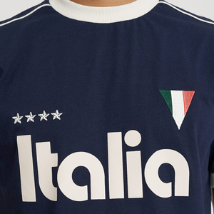Camiseta Deportiva de Algodón con Estampado Italia 4 Estrellas Bordadas, Corte Regular, Fabricante de Ropa Personalizada, Camiseta Ringer para Fanáticos del Fútbol - Product Image 3