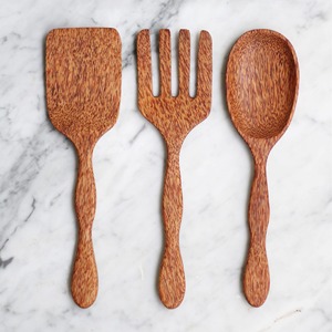 Utensilios de cocina para comidas, espátula de madera de coco, juego de utensilios de cocina, juegos para hacer cenas de madera de coco - Product Image 1