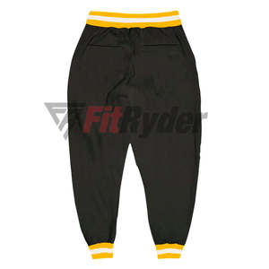 Pantalones de chándal ajustados transpirables de secado rápido para hombre al por mayor, pantalones ligeros de mezcla de algodón y poliéster, ropa deportiva con logotipo personalizado - Product Image 2