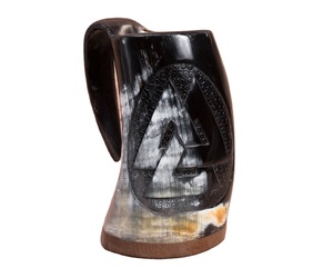 Meilleure qualité Viking corne à boire boeuf poignée en agate polie artisanat naturel haut de gamme chope à bière - Product Image 3