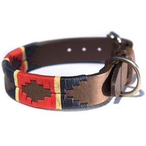 Collier de chien polo en cuir teinté de tambour végétal tressé de haute qualité cousu à la main argentin avec accessoires de chien de couleur personnalisés - Product Image 4