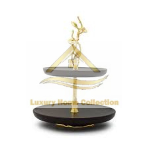 Modern Dinnerware Dessert Serving Stand Wooden Frame 2 Tier Storage and Shelving <b>Unit</b> Storage Holder and Racks <b>Metal</b> Cast Holder - Product Image 1