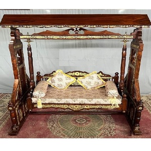 Indian Teak <b>Wood</b> Hand Carved <b>Swing</b> for Home Royal Walnut Finish Antique <b>Swing</b> for Living Indian Handcrafted Wooden <b>Swing</b> - Product Image 1