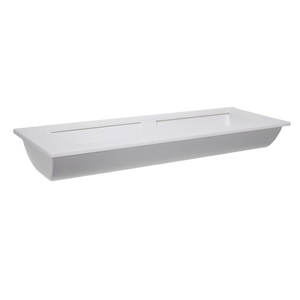 Lavabo Doppio Koricini 120cm in Resina Opaca da Parete Senza Foro per Rubinetto - Product Image 3