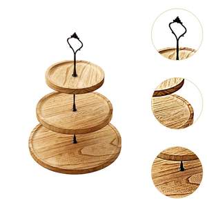 Eco Friendly Solid Wood <b>Cake</b> <b>Stand</b> Two <b>Tier</b> Multi Purpose Display <b>Stand</b> for Desserts and Snacks - Product Image 6