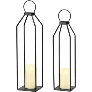 Modern Farmhouse Lantern Decor Metal Lanterns es adecuado para uso en interiores y exteriores Estas linternas de metal negro - Product Image 3