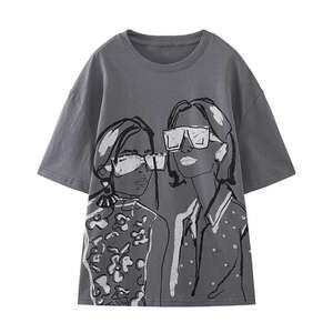 Precio más vendido 100% algodón hecho ropa de verano manga corta Mujer camiseta nueva moda tamaño personalizado mujer camiseta - Product Image 1