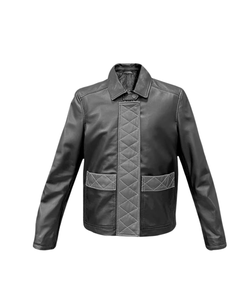Veste en cuir pour femmes dotée d'une fermeture à glissière avec un rabat équipé de 2 poches Veste en cuir noir exquise parfaite - Product Image 1