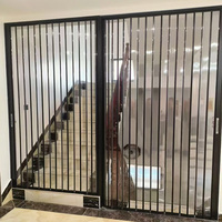 Porte pliante en polycarbonate cristal, volets accordéon en aluminium, porte de devanture transparente coulissante