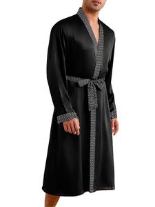 Bata de Baño de Seda Satinada para Hombre, Pijama Sexy, Ropa de Dormir Larga sin Mangas, Bata Casual para Verano - Product Image 5