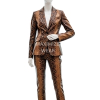 Nouvelle Collection 2025 – Ensemble de Costume en Cuir 2 Pièces pour Femme, Écologique, Coupe-Vent, Fait Main, Luxe Automne (Manteau et Pantalon)