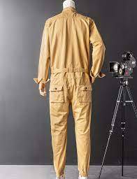 Mono Taller Tipo de pantalón de trabajo Material de algodón Elegante Buena tela de lona Todos los colores Delantal Pantalón a prueba de fuego Conjunto de camisa - Product Image 6