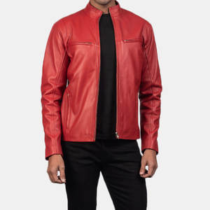 2022 nouveauté haute qualité hommes hiver en cuir véritable moto veste respirant Denim tissu à capuche col vente chaude - Product Image 1