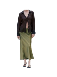 Falda larga verde oliva de alta calidad para mujer Selección cómoda para uso diario, recados y salidas de fin de semana disponibles a bajo precio - Product Image 5