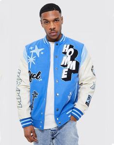 OEM Letterman Jacket Homme Bulk Manufacturer's Varsity Bomber avec manches en cuir tricoté pour l'hiver Plus Size PayPal Vérifié - Product Image 1