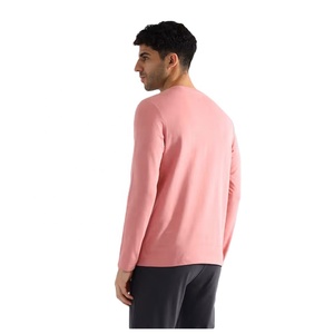 Camiseta lisa de manga larga de alta calidad para hombre, Camiseta de cuello redondo de algodón ligero transpirable, impresión personalizada disponible - Product Image 2