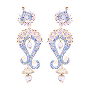 Pendientes colgantes AD tradicionales, Pendientes chapados en oro mate AD, exportación de joyería de imitación antigua, proveedor de joyería de moda personalizada - Product Image 2