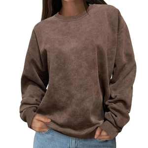 Sudadera de hombro caído de gran tamaño para mujer OEM venta al por mayor ropa informal de secado rápido transpirable personalizada - Product Image 1
