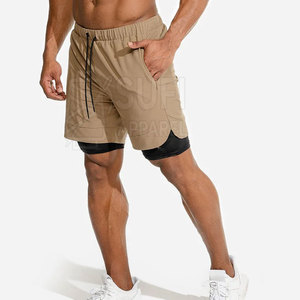 Shorts de sport pour hommes, solides, pour la salle de sport, la course à pied, l'entraînement, avec cordon de serrage, séchage rapide, pour l'entraînement en extérieur et en intérieur - Product Image 1