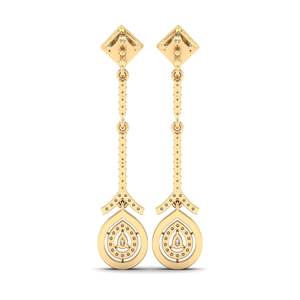 REYES New Design 14K 18K Yellow Gold <b>Moissanite</b> Dangle Drop Earrings For Women Luxurious Wedding Fine <b>Jewelry</b> Earrings - Product Image 4