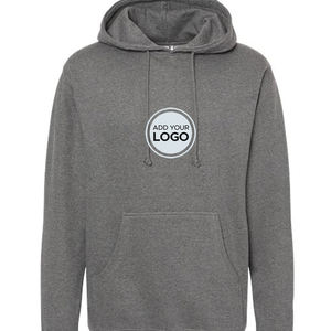 Independent Trading Co Mens Winter Sudadera con capucha Charcoal Heather Pullover Hoodies Impresión digital Front/Back Diseño personalizado - Product Image 3